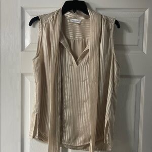 Calvin Klein Beige Sleeveless Blouse